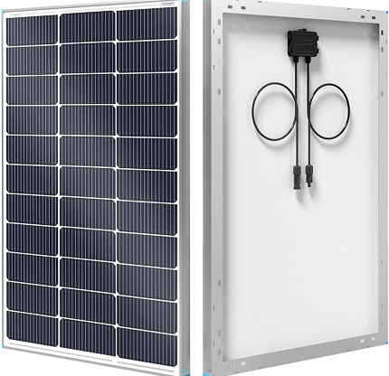 100W Solar Panel N-Type 16BB, 12V RV Solar Panel 100 Watt, 25% High Efficiency, Monocrystalline PV Module Solar Charger for Roof Boat Camping Van Trailer Cabin Off-Grid Applications