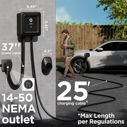 EVIQO Level 2 EV Charger - 48 Amp EV Charger Level 2-240V Electric Vehicle Charging Stations - Smart Wall EV Chargers for Home Level 2 - NEMA 14-50/Hardwired - 11.5kW EVSE J1772, Energy Star/UL - Image 6