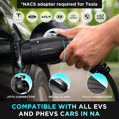EVIQO Level 2 EV Charger - 48 Amp EV Charger Level 2-240V Electric Vehicle Charging Stations - Smart Wall EV Chargers for Home Level 2 - NEMA 14-50/Hardwired - 11.5kW EVSE J1772, Energy Star/UL - Image 8