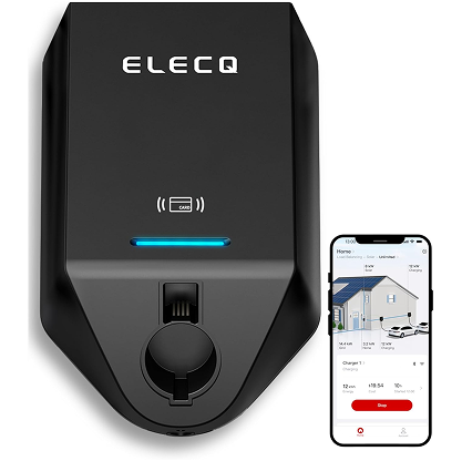 Level 2 EV Charger with Smart Charging - Solar Mode & Active Load Management, OCPP Compatible Electric Car Charger, Wi-Fi Enabled for Full Control, 50A Fast EVSE with Hardwired and J1772