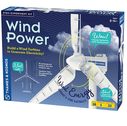 Thames & Kosmos Wind Power V4.0 STEM Experiment Kit | Build a 3ft Wind Turbine to Generate Electricity | Learn About Renewable Energy & Power a Small Model Car | Weatherproof for Outdoor Use