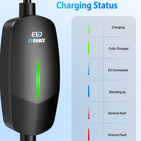 Level 1&2 EV Charger, Electric Vehicle Portable Charger with 25FT Cable, Home EV Charging Station for J1772 Electric Cars, 16Amp 110V-240V, NEMA 6-20 & NEMA 5-15 Plug - Image 6
