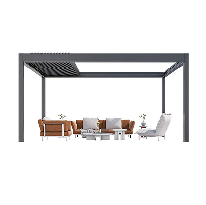 Bioclimatic Smart Outdoor Pergola Motorized Aluminum Louver Roof System Gazebo Custom Size European Style Luxury Pergola