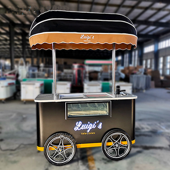 WEBETTER Outdoor Gelato Ice Cream Food Bike Food Hand Push Vending Truck Ice Cream Cart Mobile Coffee Cart - Image 3