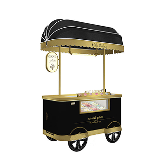 WEBETTER Outdoor Gelato Ice Cream Food Bike Food Hand Push Vending Truck Ice Cream Cart Mobile Coffee Cart - Image 5