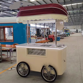 WEBETTER Outdoor Gelato Ice Cream Food Bike Food Hand Push Vending Truck Ice Cream Cart Mobile Coffee Cart - Image 6