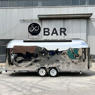 Fast Food Truck Mobile Bar Trailer Ice Cream Coffee Hot Dog Cart Mobile Kitchen Trailer with Full Kitchen Equipment - Image 2