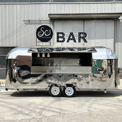 Fast Food Truck Mobile Bar Trailer Ice Cream Coffee Hot Dog Cart Mobile Kitchen Trailer with Full Kitchen Equipment - Image 3